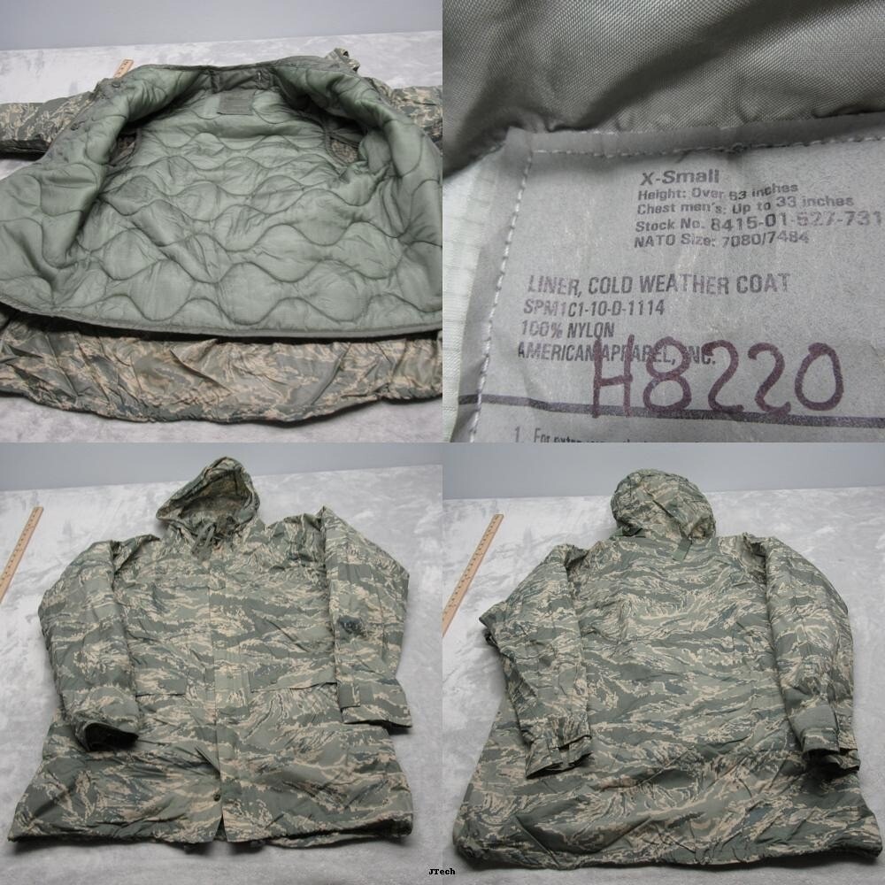 Military Jacket Men XS Green ACU Camo ORC Puff Liner Cold Weather Coat Genuine